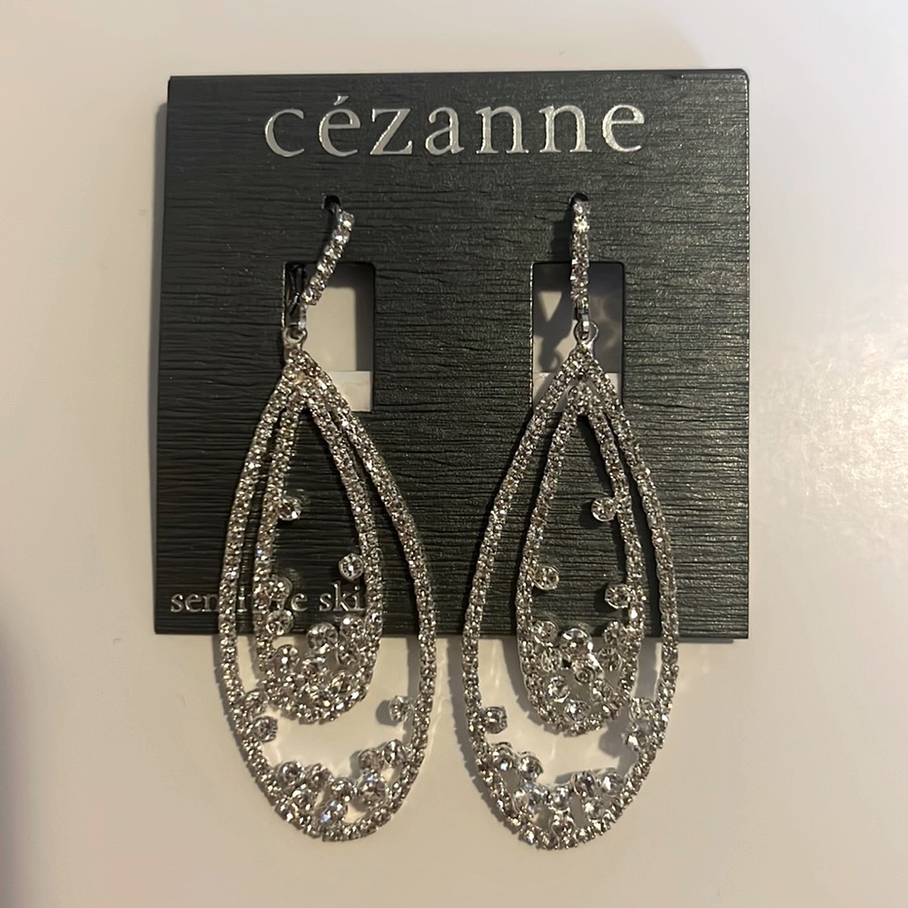 New Cezanne silver earrings fancy wedding special occasion